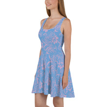 Load image into Gallery viewer, Women&#39;s Sky Blue Skater Dress (floral)
