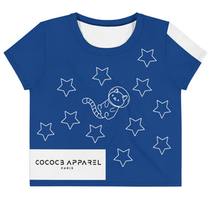 The StellarBlue Space Cat Cropped T-Shirt