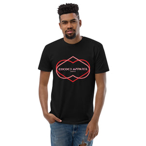 Men's Short Sleeve Black T-Shirt (heart illusion)