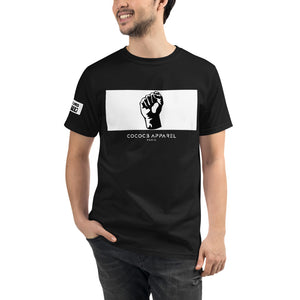 BLM T-shirt unisexe noir bio (poing)