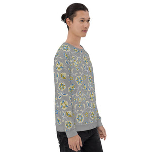 Sweatshirt gris hommes (fleuri)