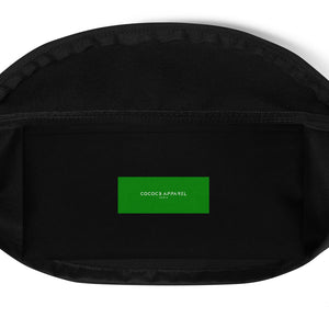 Noir et vert feuille sac banane 