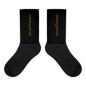 Gold on Black Socks