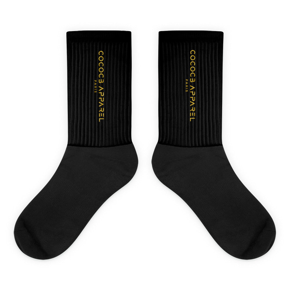 Gold on Black Socks