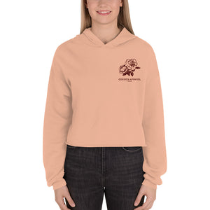 Sweat à capuche coupe courte femme brodé (rose)