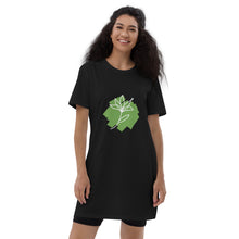 Charger l&#39;image dans la galerie, La robe t-shirt noire CocoCB Premium (fleur)
