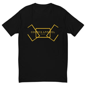 Men's Short Sleeve Black T-Shirt (rectangle design)