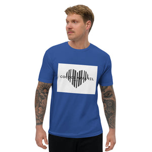 T-shirt bleu océanique pour hommes (cœur)