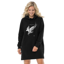 Load image into Gallery viewer, Women&#39;s Black Hoodie Dress (white eagle)
