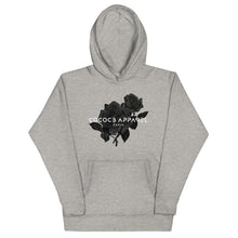 Charger l&#39;image dans la galerie, Sweat à capuche gris femmes (roses noires)
