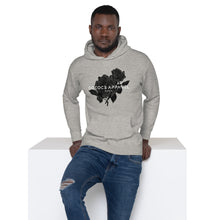 Charger l&#39;image dans la galerie, Sweat à capuche gris hommes (roses noires)
