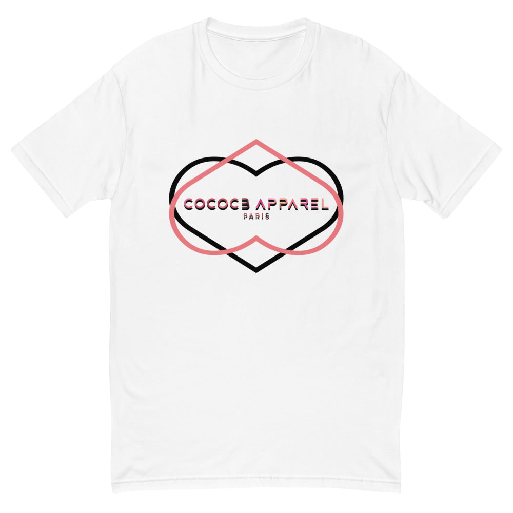 Men's Short Sleeve White T-Shirt (heart illusion#1)