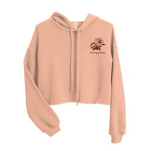 Sweat à capuche coupe courte femme brodé (rose)