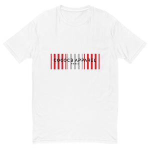 T-shirt blanc pour hommes (motif code-barres)