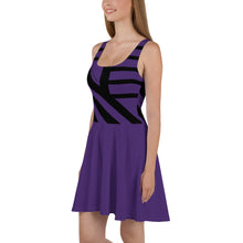 Load image into Gallery viewer, Women&#39;s Purple Skater Dress (black lines)
