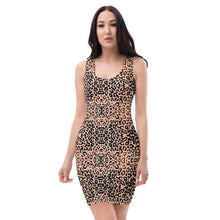 Load image into Gallery viewer, Women&#39;s Light Orange Short Cut Dress (leopard-print)
