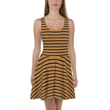 Load image into Gallery viewer, Women&#39;s Caramel Skater Dress (black lines)
