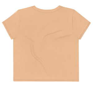 T-shirt court chaton beige nu