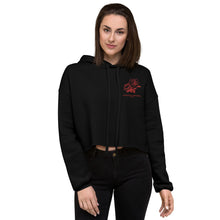 Load image into Gallery viewer, Women&#39;s Cropped Cut Embroidered Hoodie (rose)
