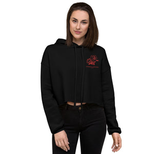 Women's Cropped Cut Embroidered Hoodie (rose)