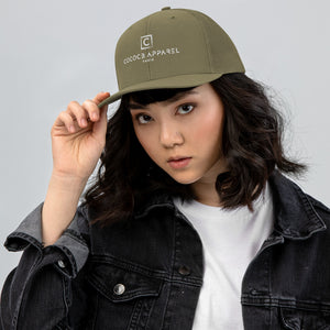 Embroidered Snapback Cap (Olive)