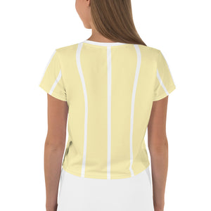 T-shirt court et rayé femme (jaune)