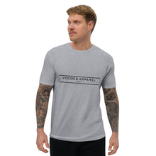 Load image into Gallery viewer, Men&#39;s Short Sleeve Classic Black on Grey T-Shirt (lines)
