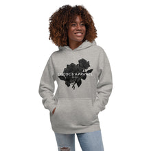 Load image into Gallery viewer, Women&#39;s Grey Hoodie (black roses)
