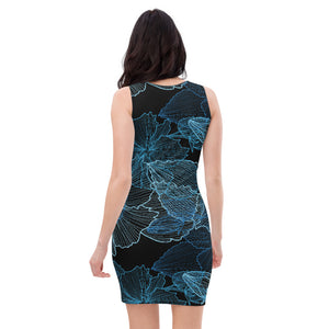 Robe courte noire femmes (fleurs2)