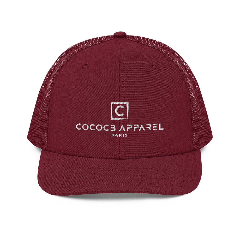 Cappello ricamato snapback (rosso scuro)