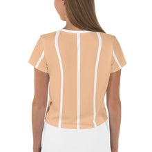 Load image into Gallery viewer, Women&#39;s Cropped and Striped T-Shirt (grapefruit)
