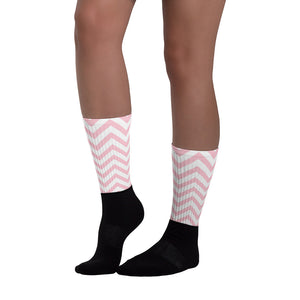 Chaussettes Zig Zag rose tendre