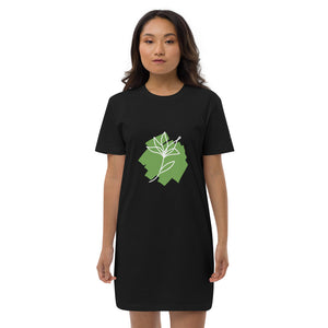 The CocoCB Premium Black T-Shirt Dress (flower)