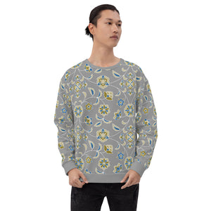 Sweatshirt gris hommes (fleuri)