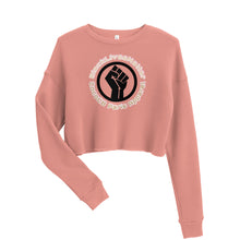 Load image into Gallery viewer, BLM Rose/Mauve Cropped Sweatshirt (Circle Fist)
