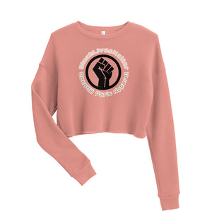 BLM Rose/Mauve Cropped Sweatshirt (Circle Fist)