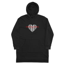 Load image into Gallery viewer, Women&#39;s Black Hoodie Dress (heart)
