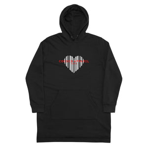 Women's Black Hoodie Dress (heart)