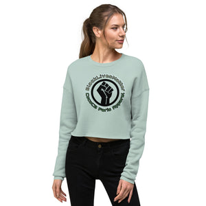 BLM Olive Cropped Sweatshirt (Circle Fist)