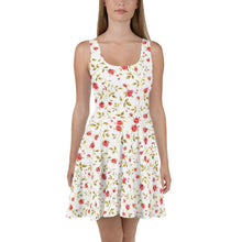 Load image into Gallery viewer, Women&#39;s White Skater Dress (floral2)
