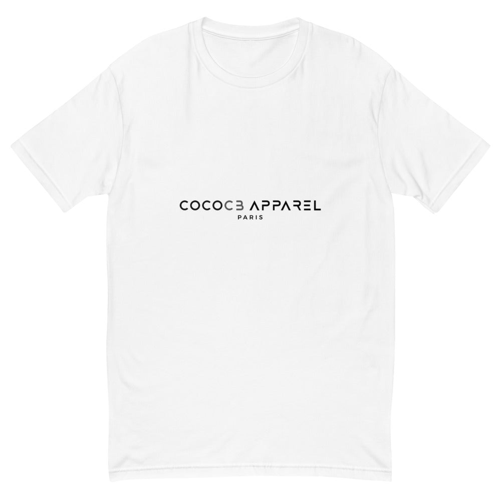 T-shirt classique  pour hommes noir sur blanc