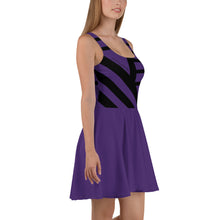 Load image into Gallery viewer, Women&#39;s Purple Skater Dress (black lines)
