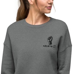 BLM Embroidered Cropped Sweatshirt (Fist)