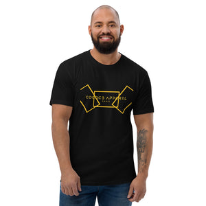 Men's Short Sleeve Black T-Shirt (rectangle design)