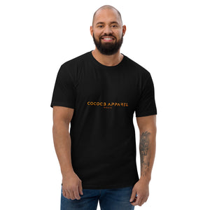 T-shirt basique pour hommes (orange sur noir)