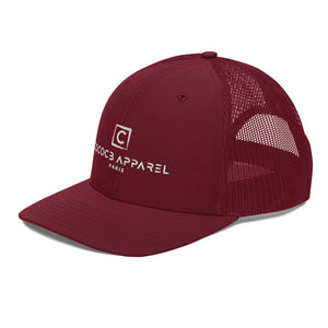 Embroidered Snapback Cap (Dark Red)