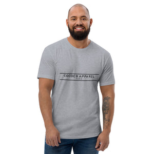 Men's Short Sleeve Classic Black on Grey T-Shirt (lines)