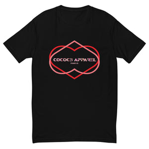 Men's Short Sleeve Black T-Shirt (heart illusion)