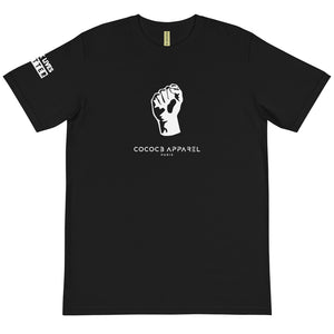 BLM T-shirt noir organique unisexe (Poing)