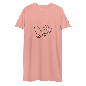 La robe t-shirt noire CocoCB Premium (oiseau)